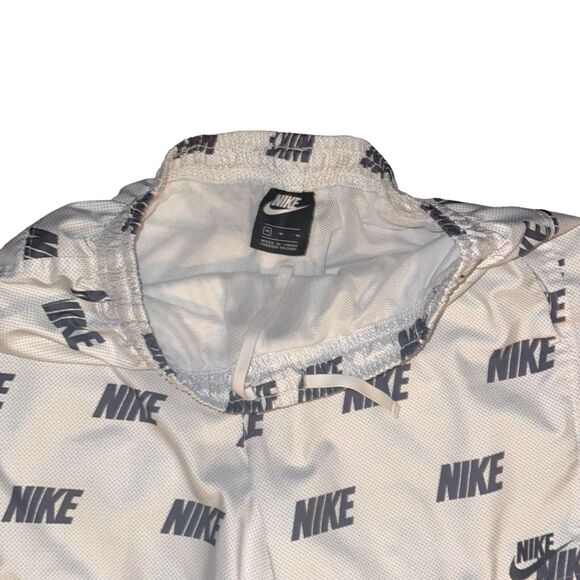Nike Vintage Rare Sportswear Club Woven Track Shorts Nylon Logo Print White M - Picture 8 of 10